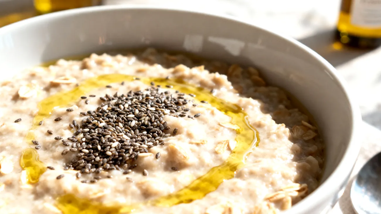 Porridge di avena con semi di chia e olio di argan"