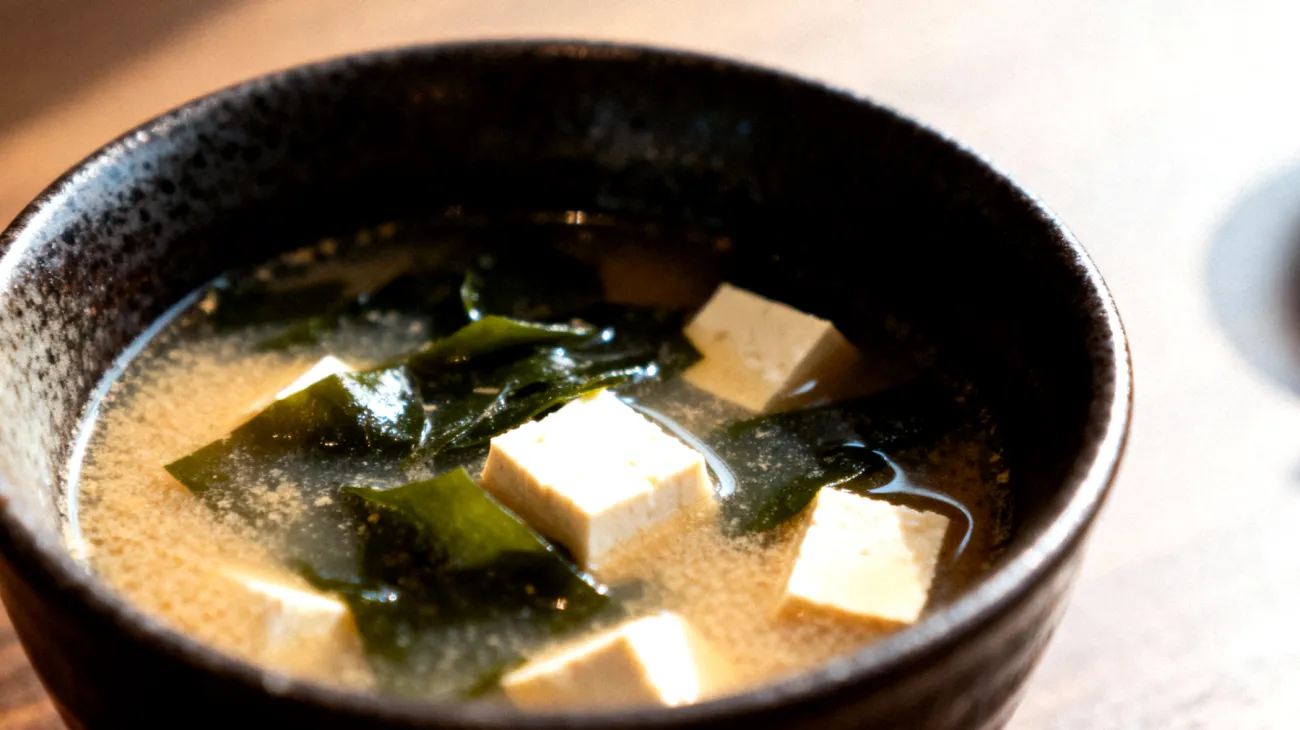 Zuppa di miso con alghe wakame e tofu"